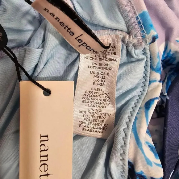 Nanette Lepore Blue Floral Swimsuit Size 8 - Picture 3 of 10